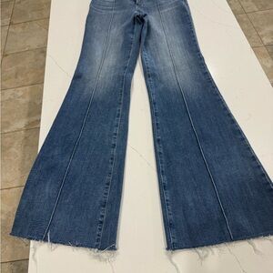 Express 70s flare, midrise ultra hyper stretch jeans.